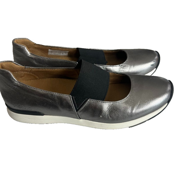 Vionic Shoes Women's Size 10 Cadee Metallic Leather Mary Jane Strap Slip On - Picture 1 of 9